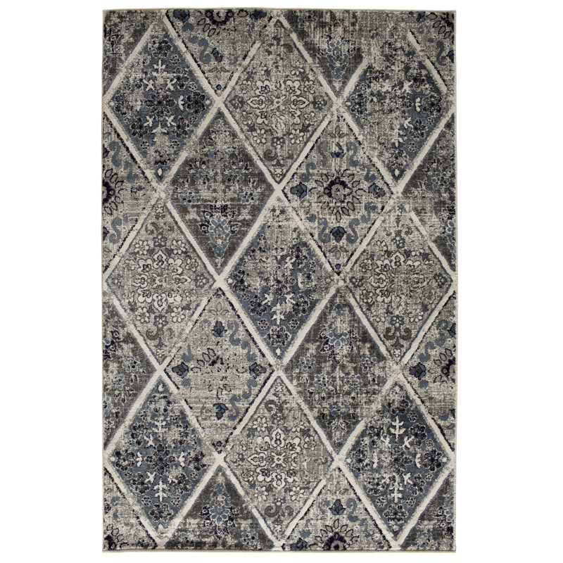 Tapis bleu / gris Marilyn, Rectangle 6 pi 6 po x 9 pi 6 po
