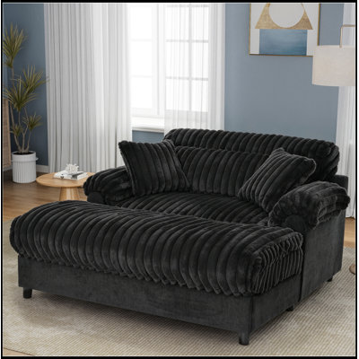 Chaise Lounge Sofa with Two Throw Pillows