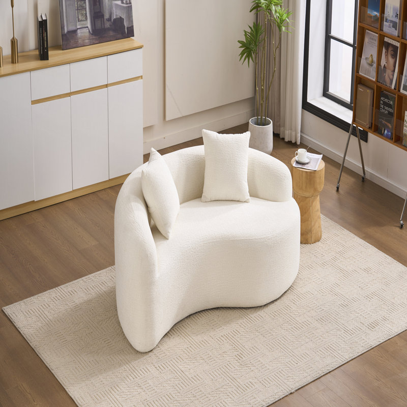 Causeuse à double profondeur courbée en S, canapé en éponge à compression complète en chenille, conception modulaire pour petits espaces, capacité de 300 lb, 66,9 po