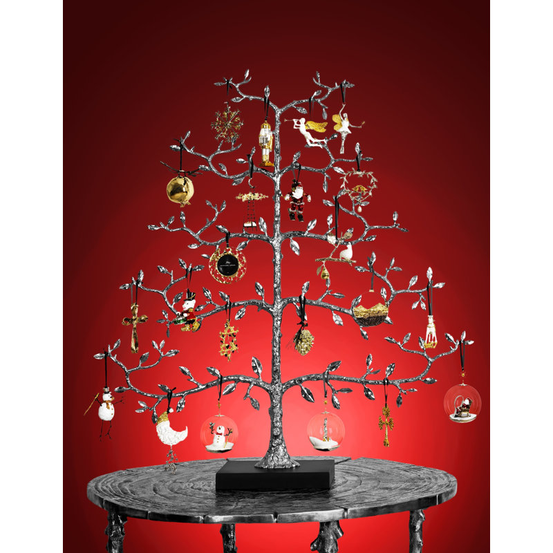Espalier Christmas Ornament Tree Figurine / Sculpture, 71" H x 38.5" W x 2" D