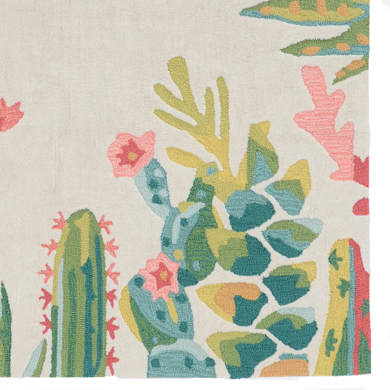 Mehcad Hand Tufted Floral Indoor Rug, Rectangle 8' x 10'