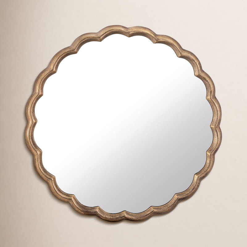 Aluminum Wave Mirror Medium, 32" x 32", Gold