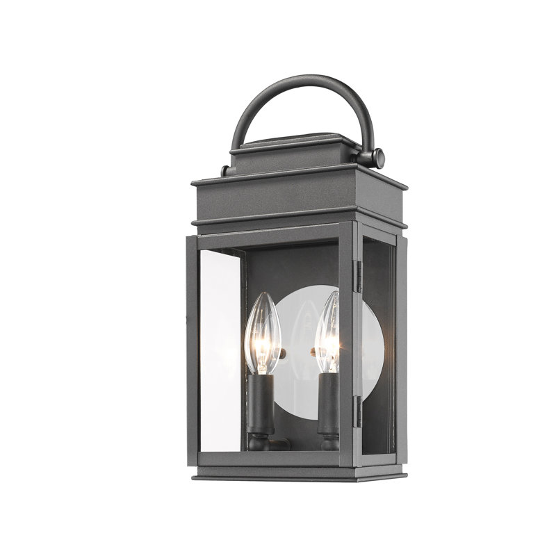 Lanterne murale d'extérieur à 2 ampoules Fulton, H 12,5 po x l 6 po x P 4,5 po, Noir