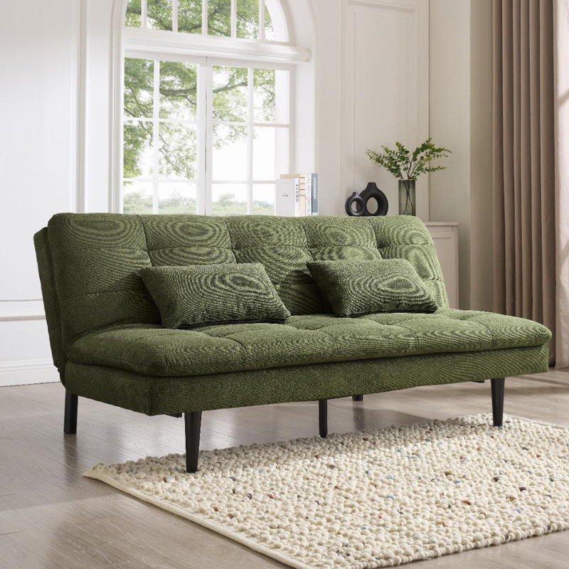 Warwick 3 Seater Linen Blend Sofa Bed, Green