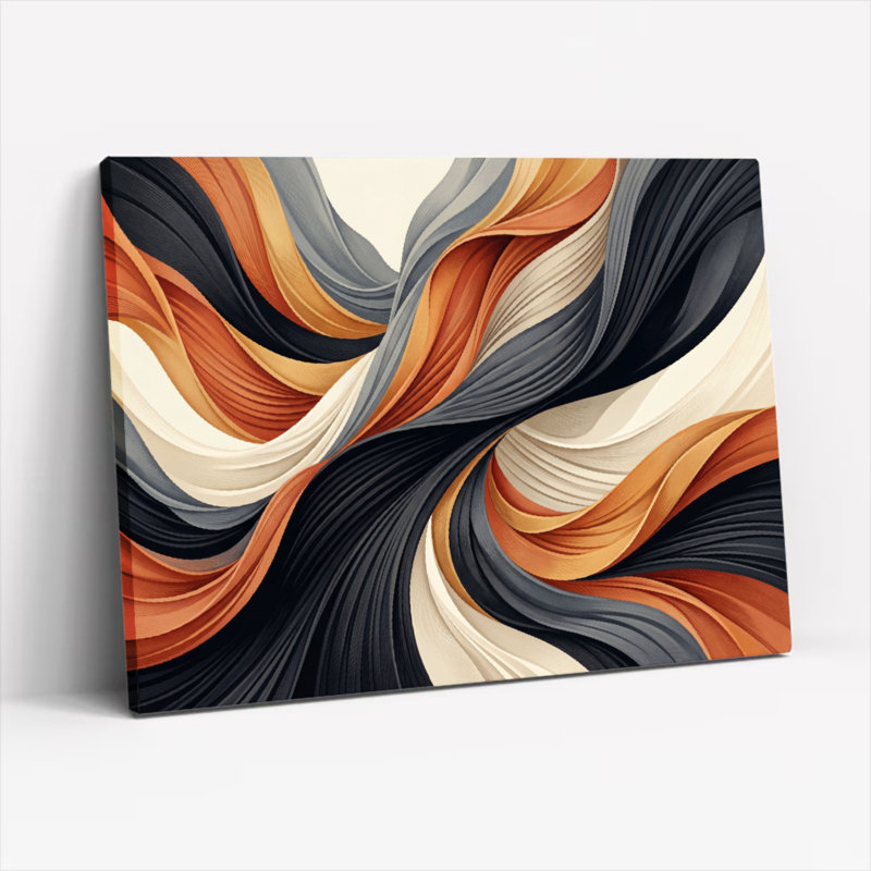 Ensemble de 1 tableau abstrait sur toile « Vagues », 12"H x 18"W, Wrapped Canvas