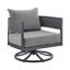 Chaise berçante d'extérieur en métal avec coussins Elza
