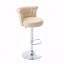 Ensemble de 2 tabourets de bar réglables en velours, pieds en métal plaqué argent, têtes de clou chromées, chaise d'appoint de base à hauteur de comptoir-1806017799