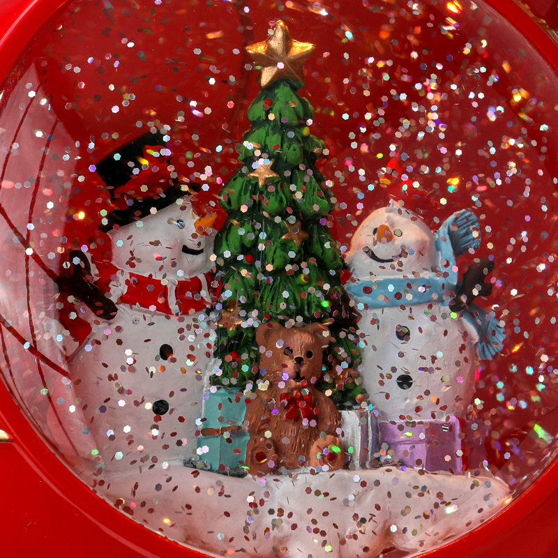 6" LED Ornament Snowman Water Globe