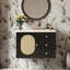 Meuble-lavabo 30 po avec lavabo en céramique, meuble-lavabo Mid-Century avec 2 tiroirs, meuble-lavabo avec grand espace de rangement