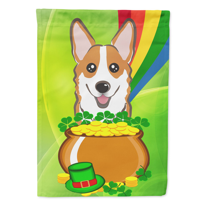 Drapeau de jardin Arella St. Patrick's, Corgi (rouge)