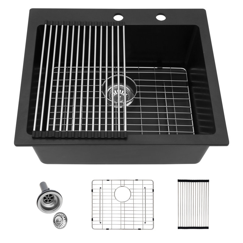 25'' L Single Bowl Quartz Kitchen Sink