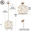 Luminaire suspendu géométrique moderne 4 lumières avec abat-jour en tissu