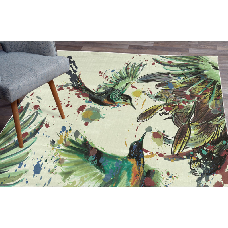 Tapis vert pistache / vert, Rectangle, de 3 pi 11 po x 5 pi 10 po