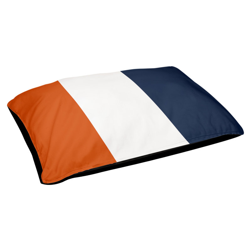 Coussin Detroit, Extra Large (50" W x 40" D x 17" H), Orange/White/Navy