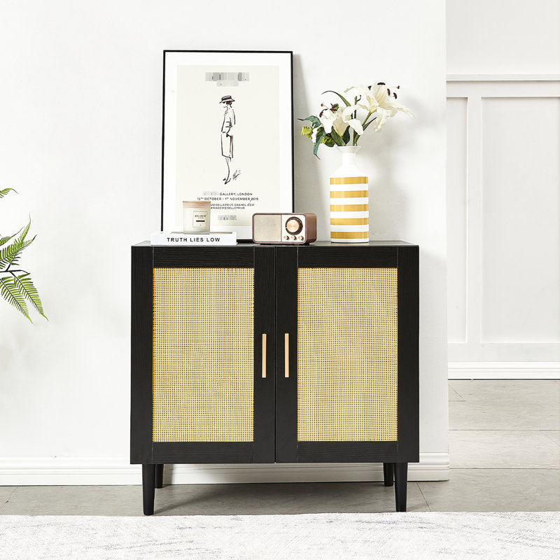 Console contemporaine avec tablettes réglables polyvalentes Porte de rangement élégante pour le salon