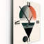 Visionary Retro Moon Geometric Minimalism II - Transitional Wall Clock Oversized-99637256