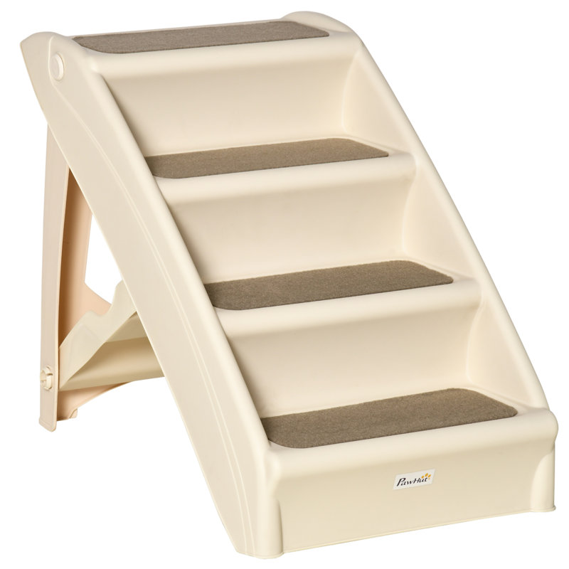 Collapsible Stairs With 4 Steps, Beige