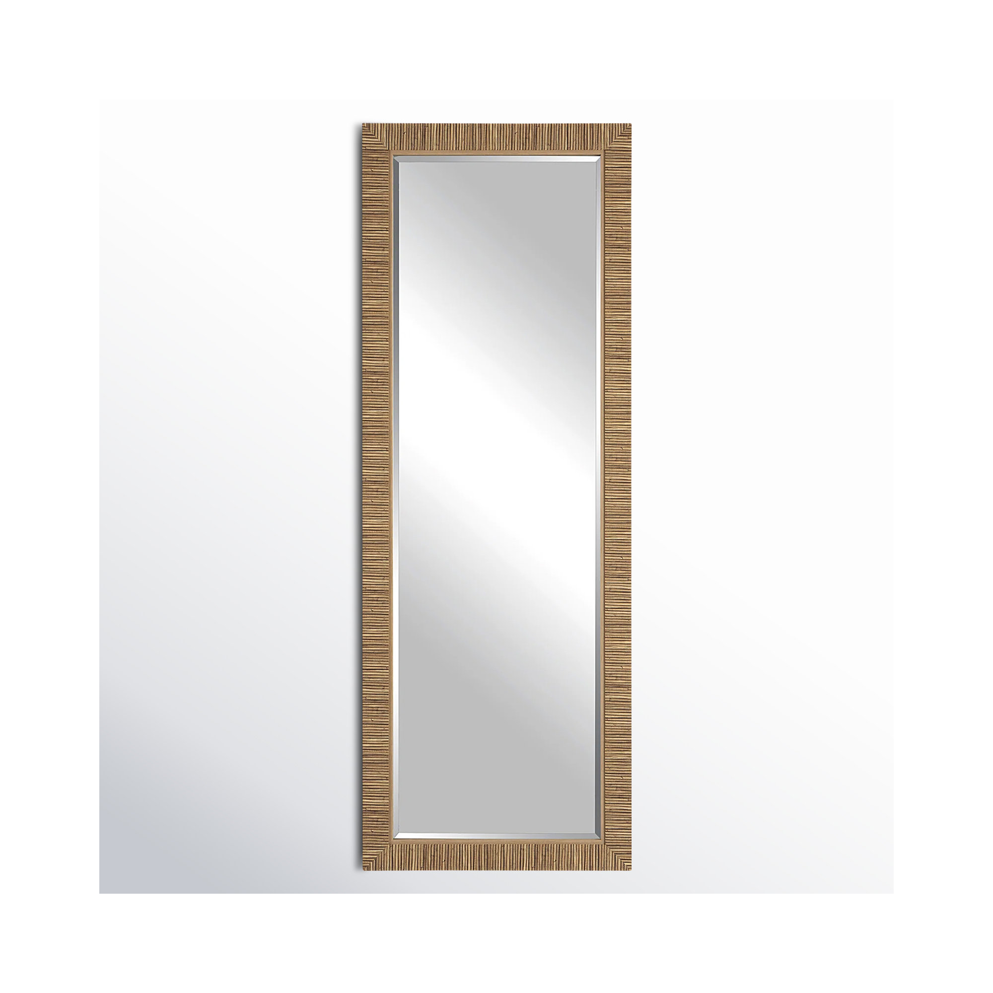 Hereen Rectangle Wall Mirror, Brown, 70" x 25"