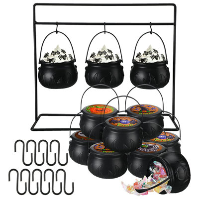9pcs Halloween Witch Candy Pots with Shelves