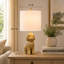 Lampe de table chien en résine avec abat-jour en lin-265692645