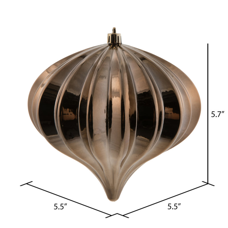 5.7" White Matte Onion Ornament UV, 3 Per Bag, Mocha Shiny