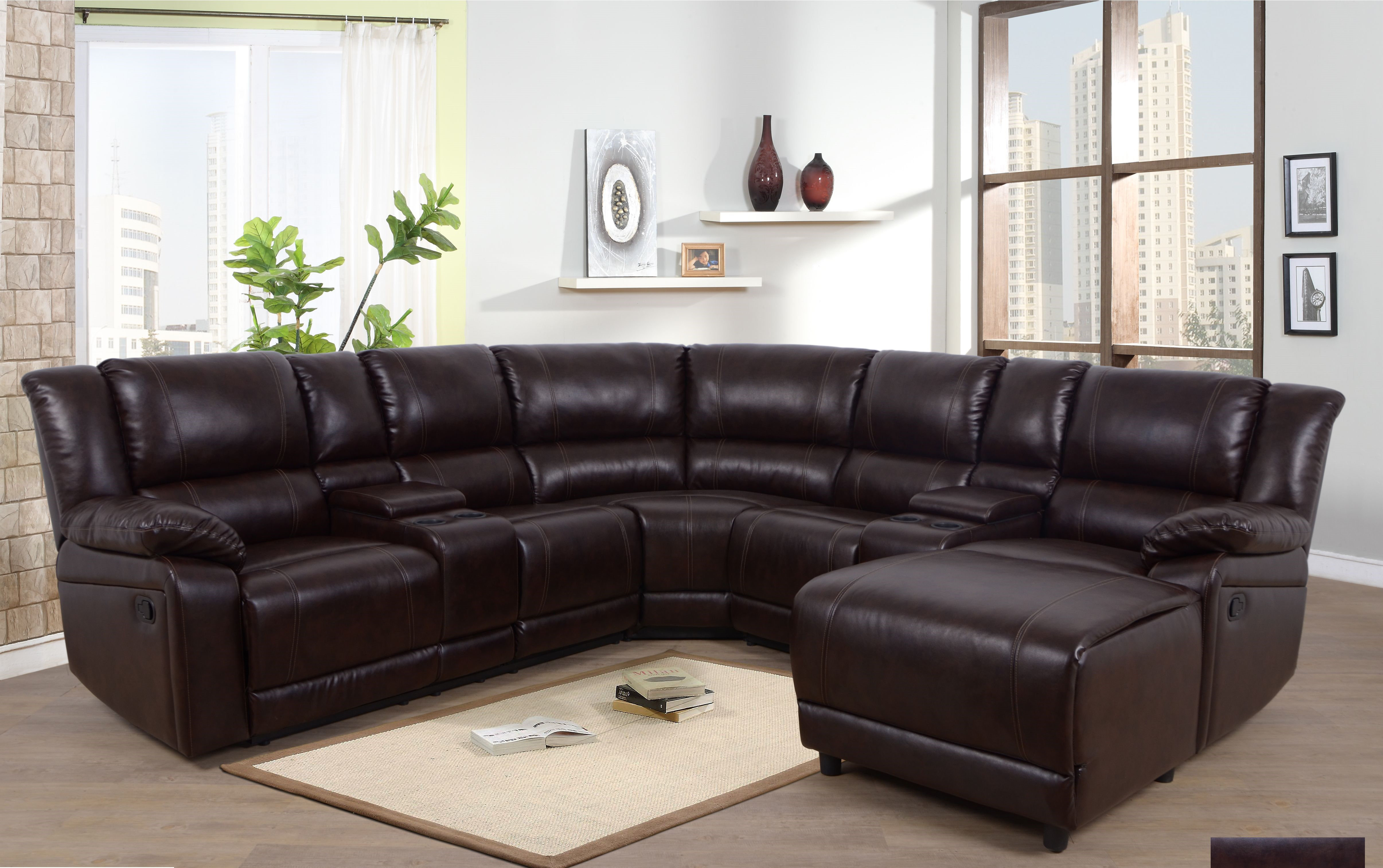 Red Barrel Studio® 5 Piece Faux Leather Configurable Living Room Set ...