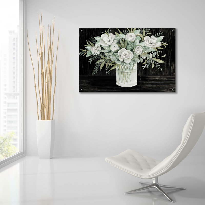  «Beautiful Bouquet» par Cindy Jacobs, art mural en verre acrylique, 36 po x 24 po, H 24 po x l 36 po