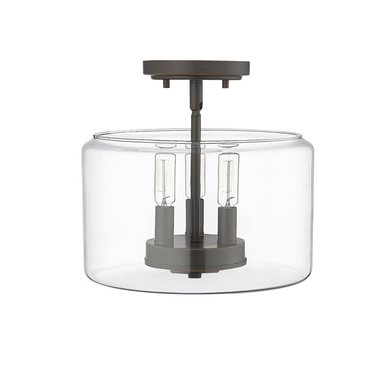 Asheville 3 - Light 10.6" Tall Flush Mount, Rubbed Bronze