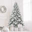  Arbre de Noël artificiel enneigé avec branches mixtes en PE et PVC, base en métal pliable-293589556
