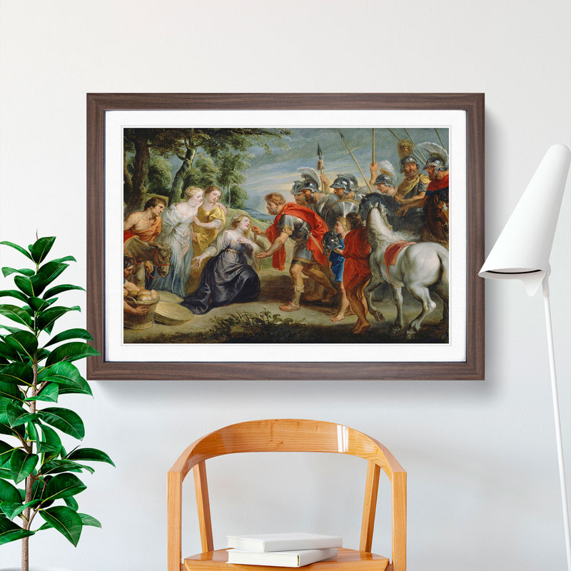 Abigail and David by Peter Paul Rubens - Picture Frame Painting, Walnut Framed, 48cm H x 65cm W x 2cm D