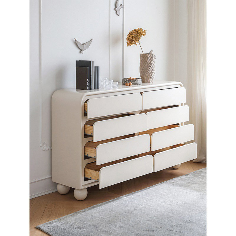 Commode d'appoint crème de style minimaliste, Blanc