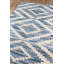 Tapis bleu en coton tissé à la main à motif géométrique California-25664587
