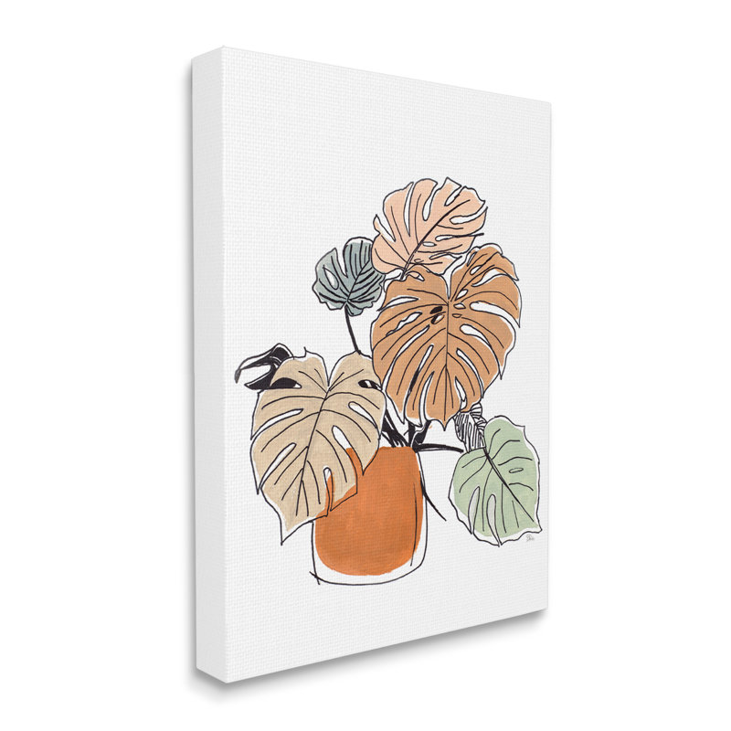 Monstera ludique avec plante tropicale, Toile tendue, H 40 po x l 30 po