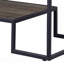Table basse rustique en chêne avec tablette et cadre noir