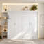 Lit escamotable escamotable, lit plateforme escamotable avec tablette, placards latéraux et tiroirs, lit-armoire pliable, lit caché multifonctionnel, lit-armoire convertible pour chambre d'amis, appartement ou bureau à domicile-677168266-677168264