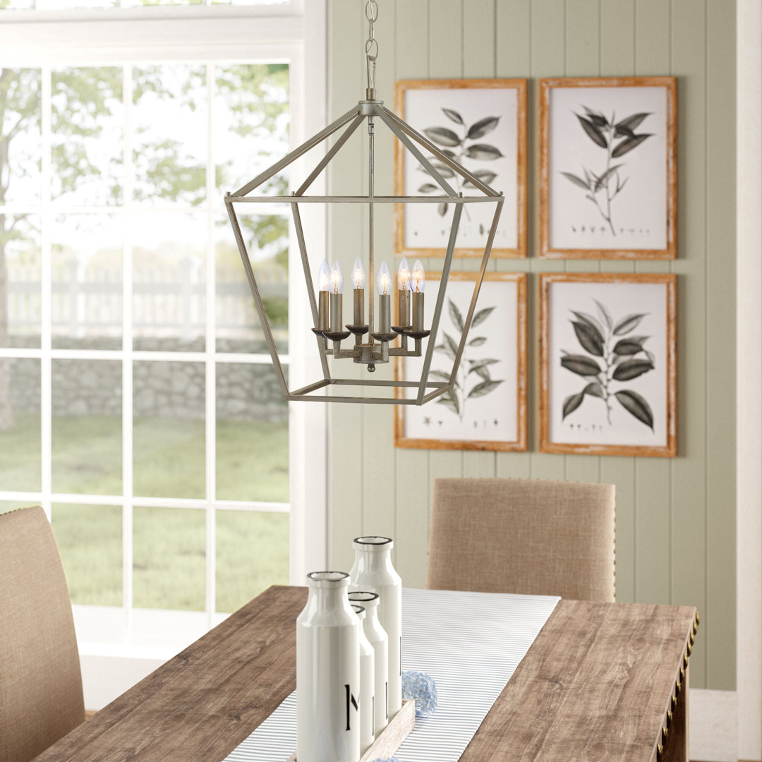 Gunn 6 - Light Lantern Geometric Chandelier Laurel Foundry Modern Farmhouse® 