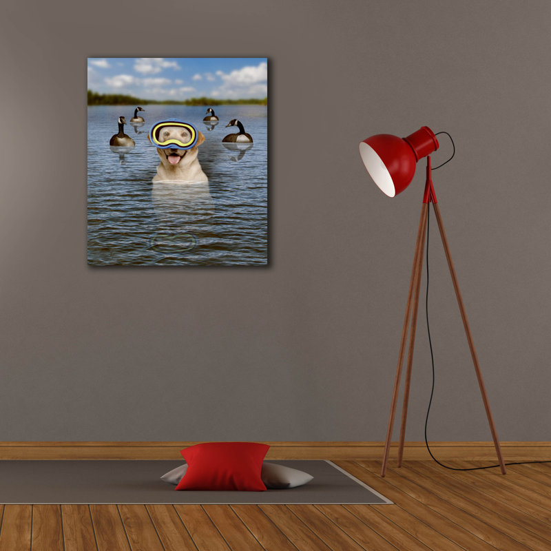Toile épique Graffiti «Lab and Geese» par John Hovenstine, 26 po x 30 po, H 30 po x l 26 po