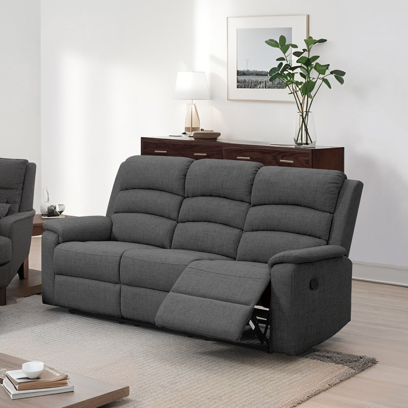 Fauteuil inclinable électrique en tissu 3 places, fauteuil inclinable manuel pour le salon