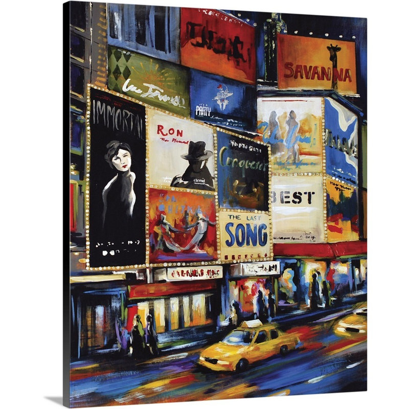 « thats broadway », peinture sur toile, Toile tendue, H 14 po x l 11 po x p 1,25 po