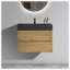 Meuble-lavabo mural 30 po en chêne naturel avec lavabo, grande salle de bain flottante murale