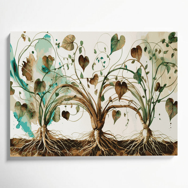 Légumes, art mural sur toile beige Ahipa, H 11 po x l 14 po