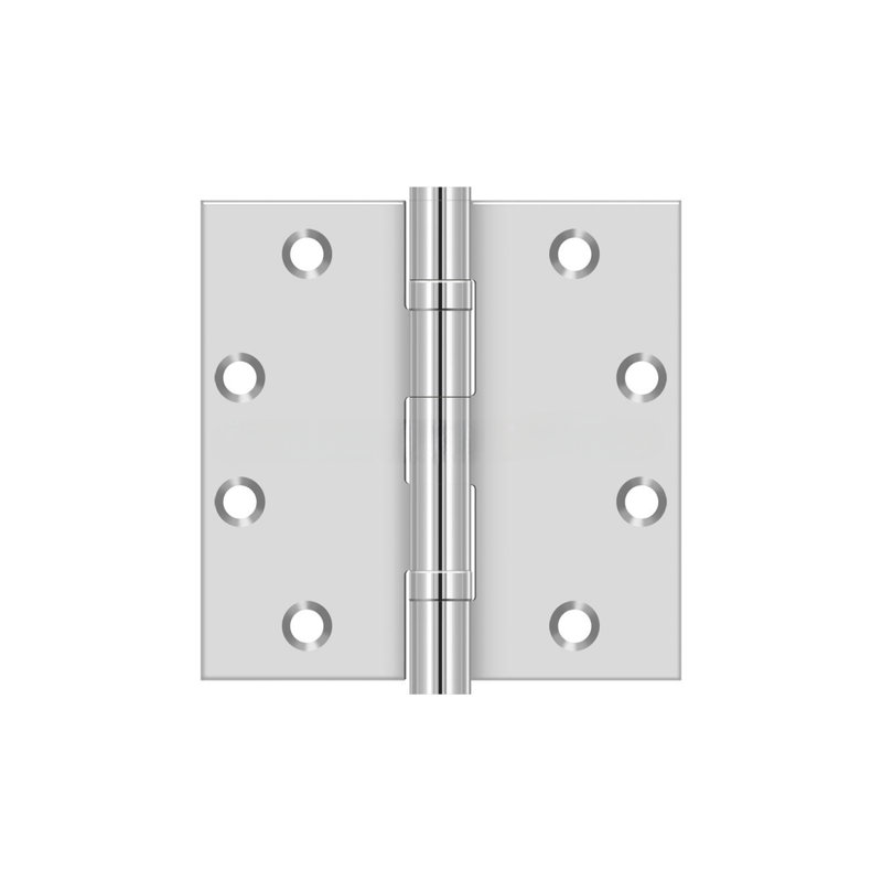 Paire d'acier inoxydable poli à charnière carrée 4-1 / 2 "x 4-1 / 2" Deltana SS45BU32, Chrome poli