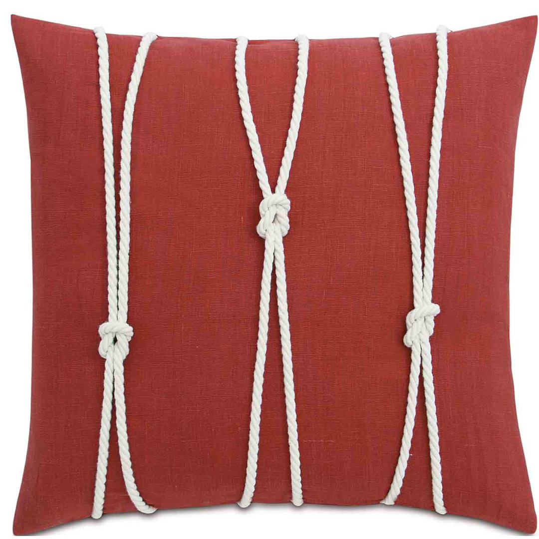 Maritime Nautical Knot Linen Throw Pillow Cover & Insert Eastern Accents