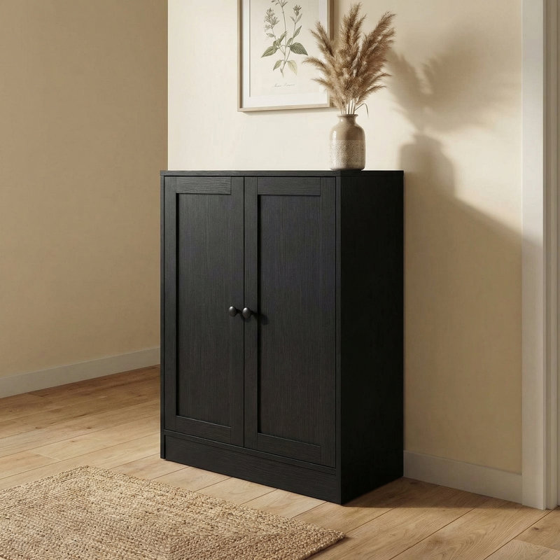 31.5"H X 23.6"W X 15.8"D 2 Door Accent Cabinet, Black