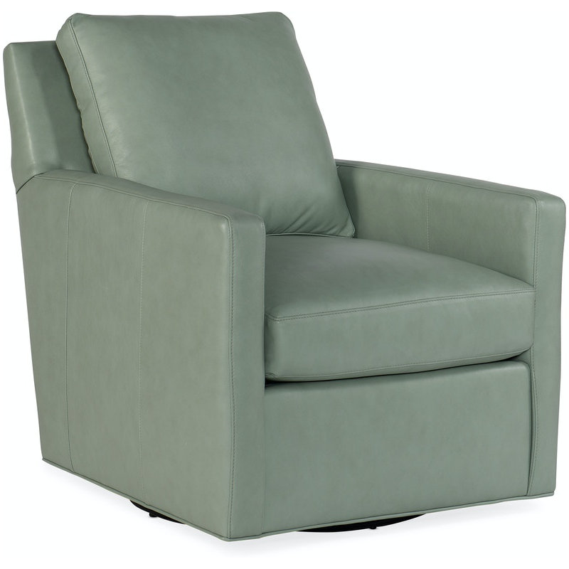 Jaxon Leather Swivel Armchair, Swivel - Standard, Aline Fumo Genuine Leather