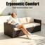 Canapé 3 places en résine tressée PE pour terrasse, résistant aux intempéries, avec coussins imperméables et pieds réglables, mobilier spacieux pour jardin, véranda, terrasse, beige-133353001