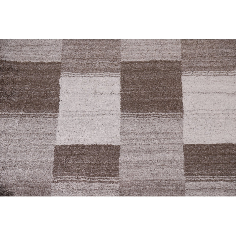 Checkered Gabbeh Wool Area Rug 3x5
