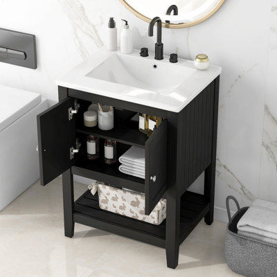 Meuble-lavabo moderne en céramique avec meuble-lavabo moderne et élégante