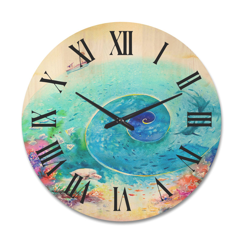Horloge murale Turquoise, Très grand