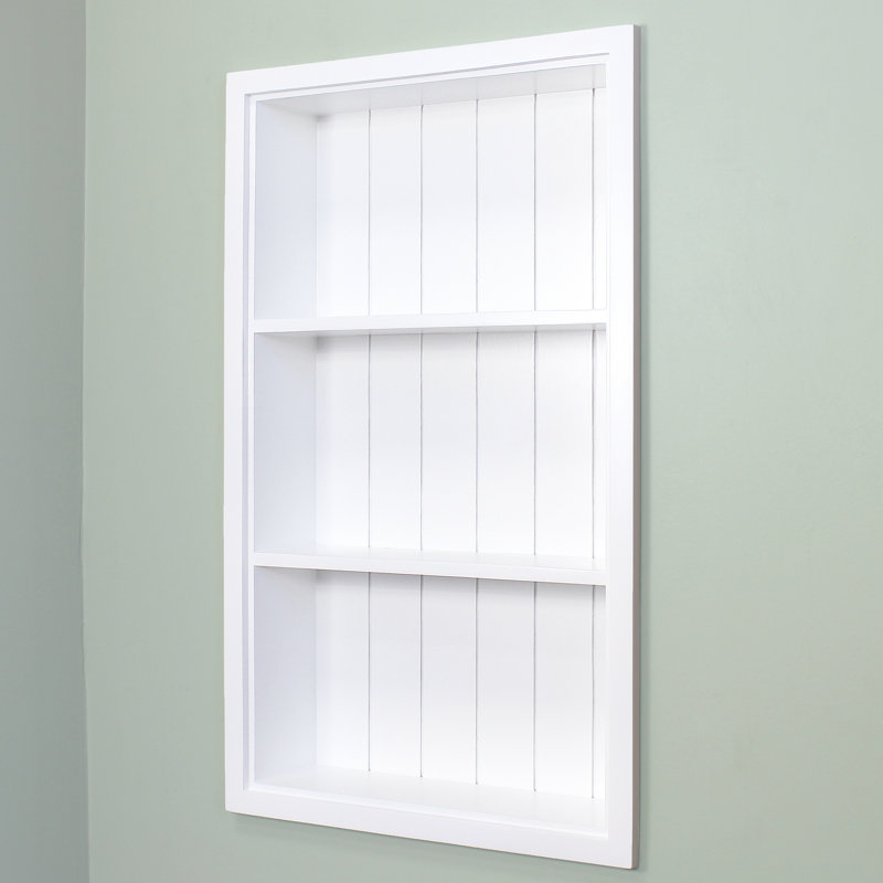 Niche murale encastrée 14 x 24 Sloane, Dos en lambris blanc